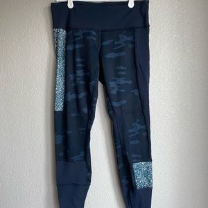 Navy Lulu Lemon Multi-patterned Leggings/Joggers